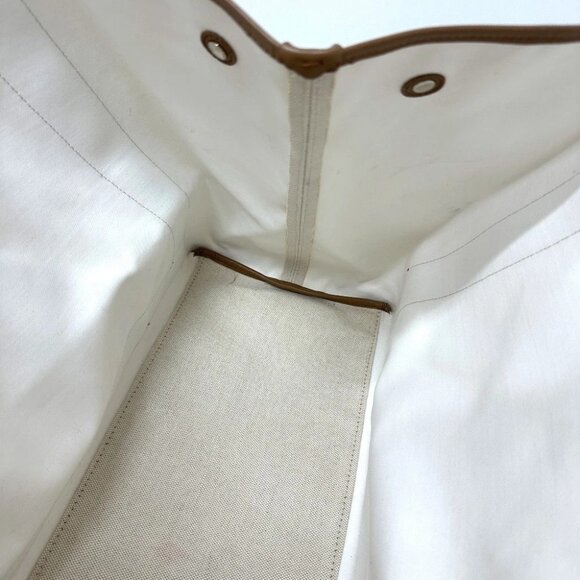 BALENCIAGA 339936 Navy Kabas M bag shawl Tote Bag Canvas/Leather Beige/Brown - Picture 11 of 15